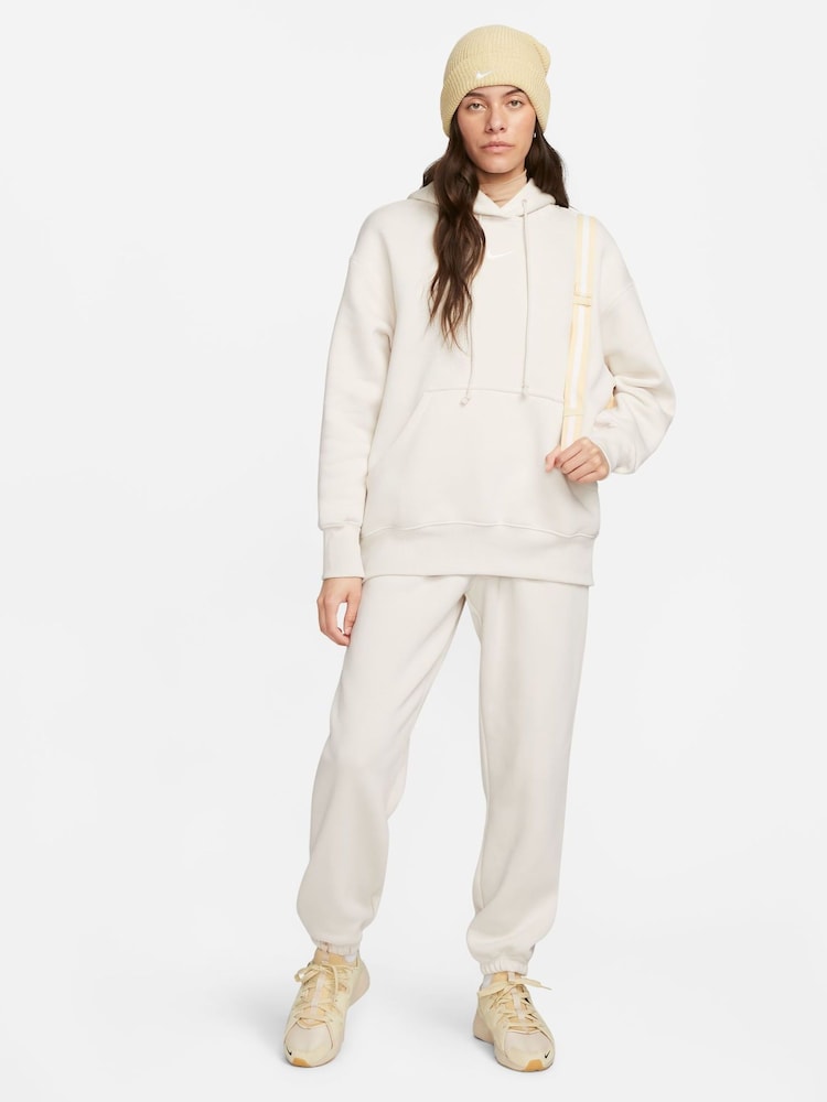 Nike Light Wood Natural Oversized Mini Sportswear Phoenix Fleece Swoosh Pullover Hoodie - Image 3 of 10