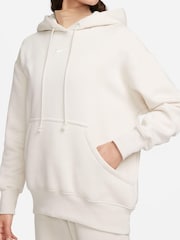 Nike Light Wood Natural Oversized Sportswear Phoenix Fleece Mini Swoosh Pullover Hoodie - Image 6 of 10