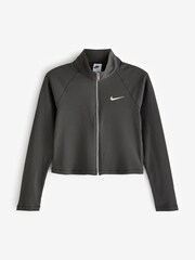 Nike Brown Zip Up Ribbed Knit Jacket - Image 5 of 6