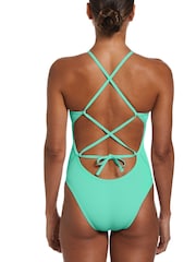 Nike Green Hydrastrong Solid Swim Swimsuit - Image 2 of 4
