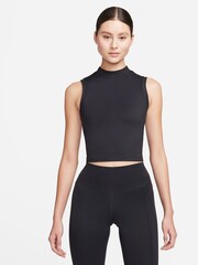 Nike Black Dri-FIT Mock-Neck Cropped Tank Top - Image 1 of 9