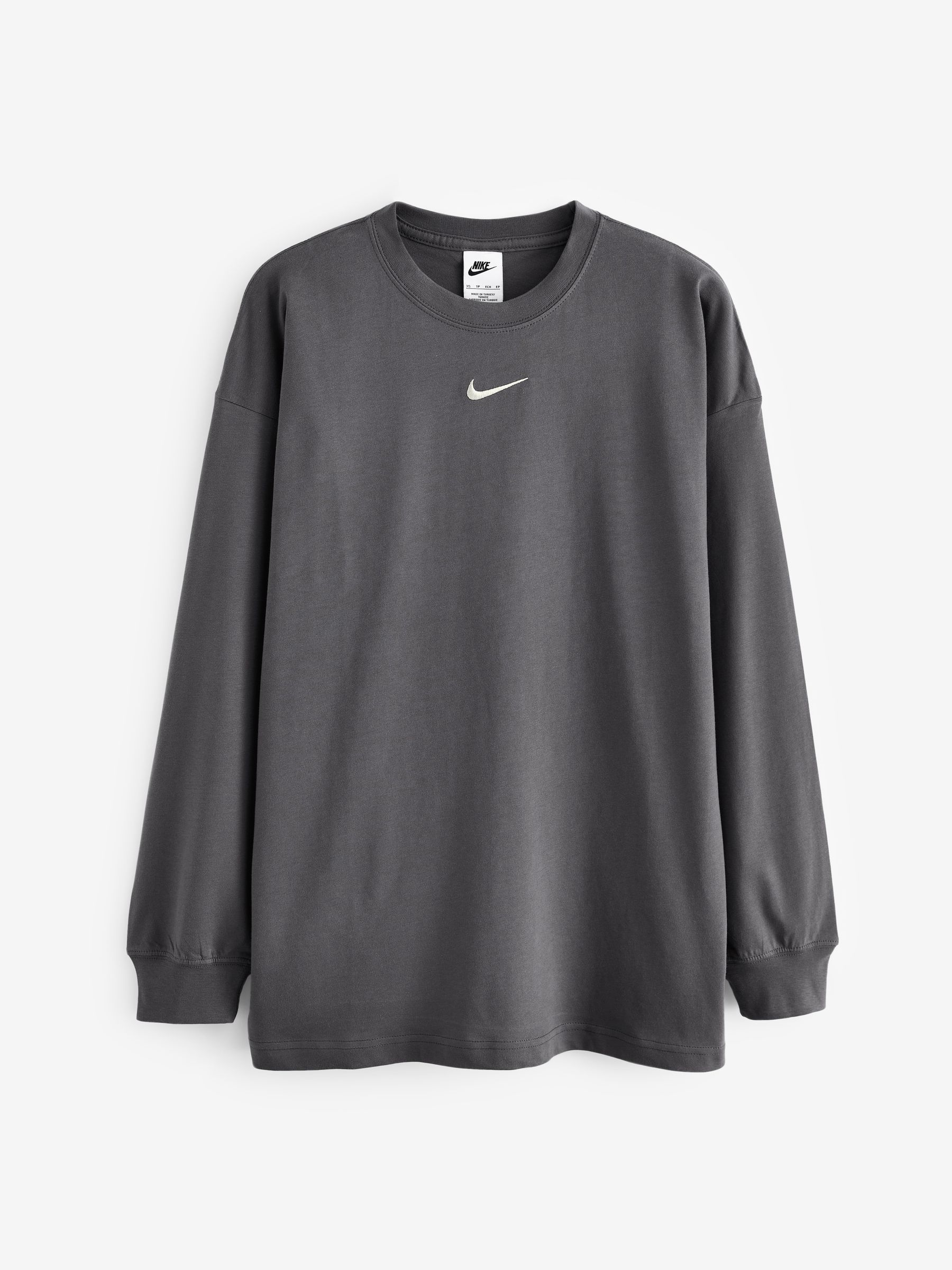 Buy Nike light brown Oversized Mini Swoosh Long Sleeve 100