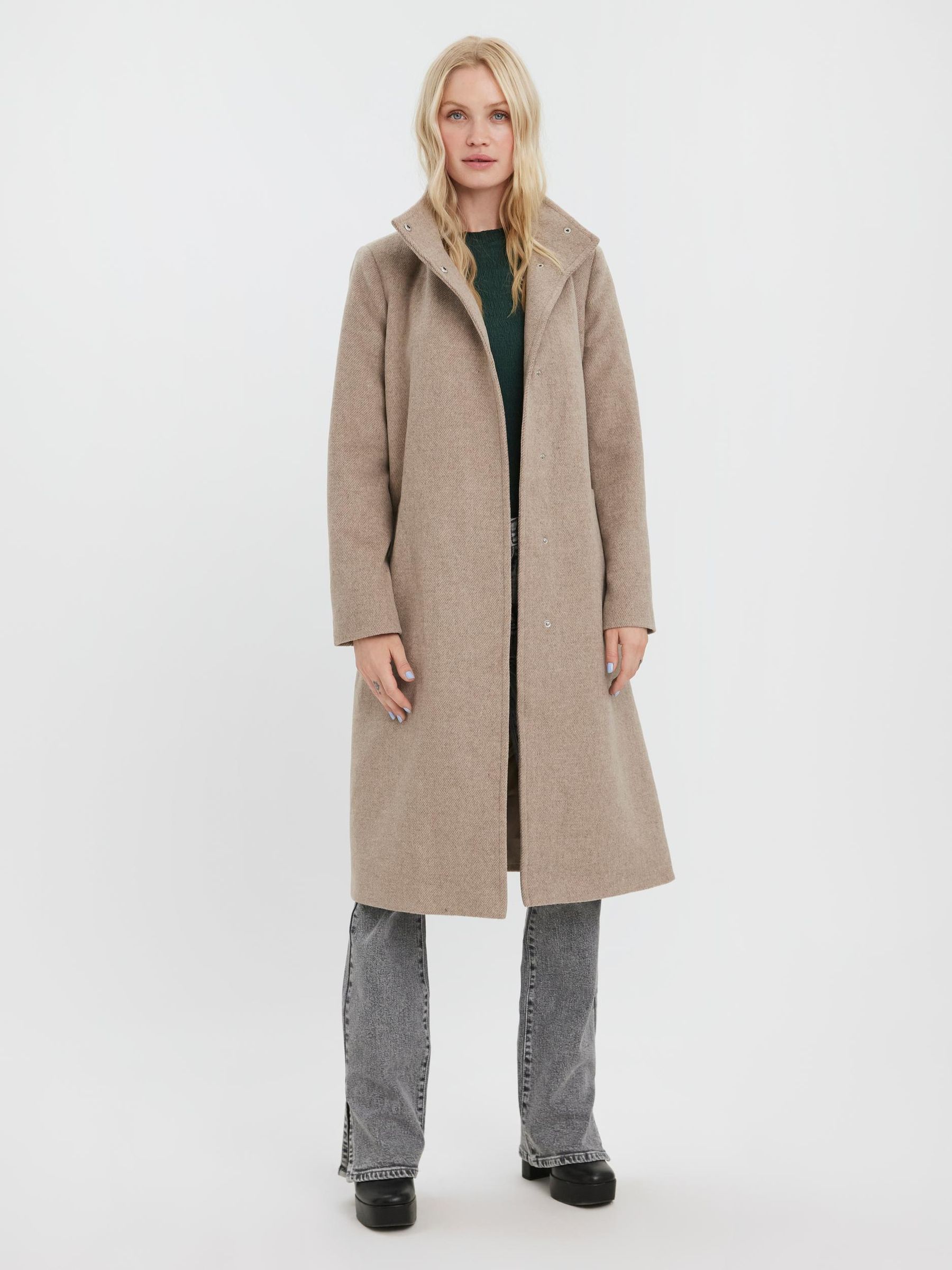 Vero moda padded funnel neck coat sale