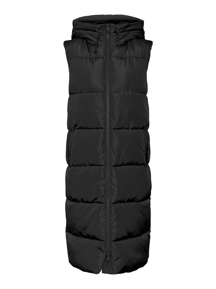 VERO MODA Black Hooded Padded Longline Gilet - Image 6 of 6 VERO MODA Black Hooded Padded Longline Gilet - Image 6 of 6