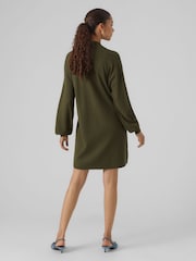 VERO MODA Green Puff Sleeve Jumper Dress - Image 2 of 5