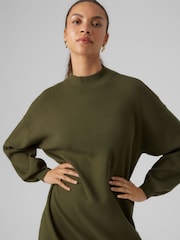 VERO MODA Green Puff Sleeve Jumper Dress - Image 4 of 5