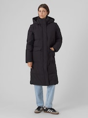 VERO MODA Black 2-In-1 Padded Coat And Gilet Set With Detachable Sleeves - Image 1 of 5