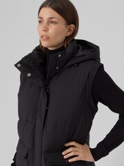 VERO MODA Black 2-In-1 Padded Coat And Gilet Set With Detachable Sleeves - Image 4 of 5