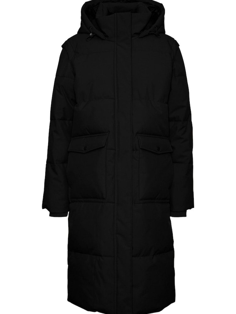 VERO MODA Black 2-In-1 Padded Coat And Gilet Set With Detachable Sleeves - Image 5 of 5
