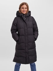 VERO MODA Black Down Padded Hooded Longline Coat - Image 2 of 6