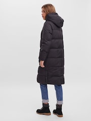 VERO MODA Black Down Padded Hooded Longline Coat - Image 3 of 6