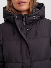 VERO MODA Black Down Padded Hooded Longline Coat - Image 5 of 6