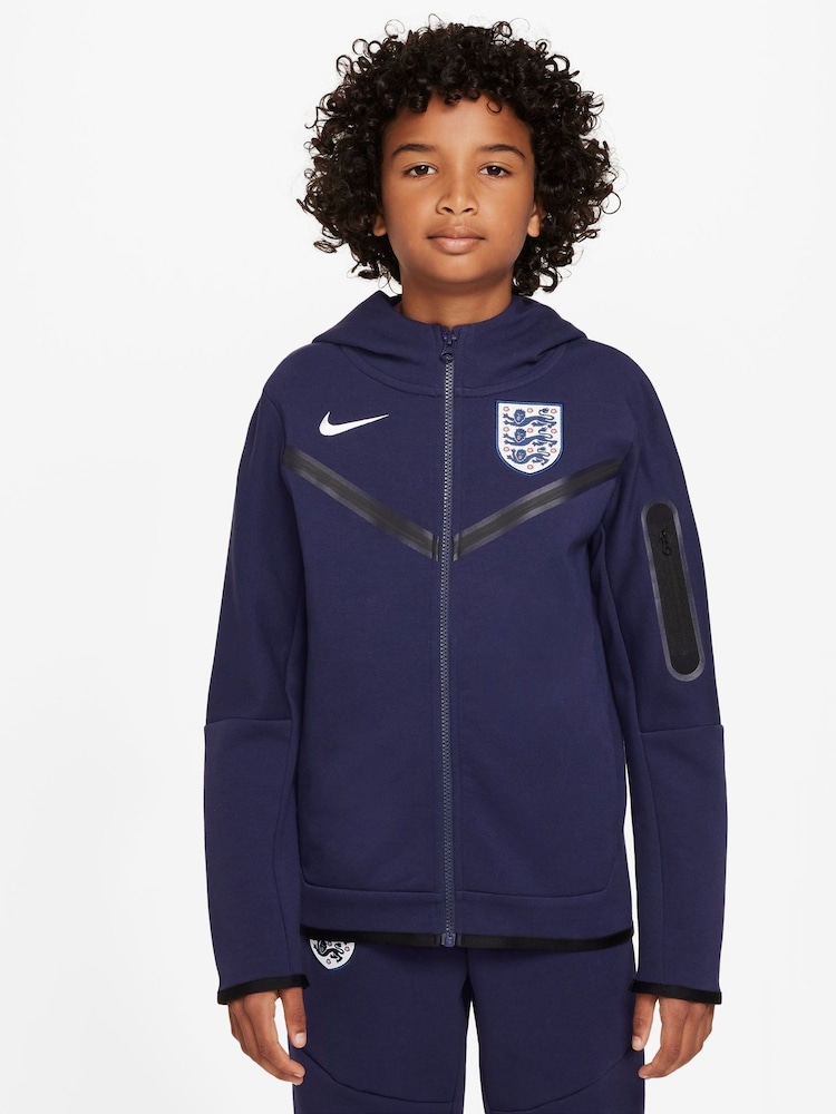 Nike Navy England Tech Zip Through Hoodies - Image 1 of 3