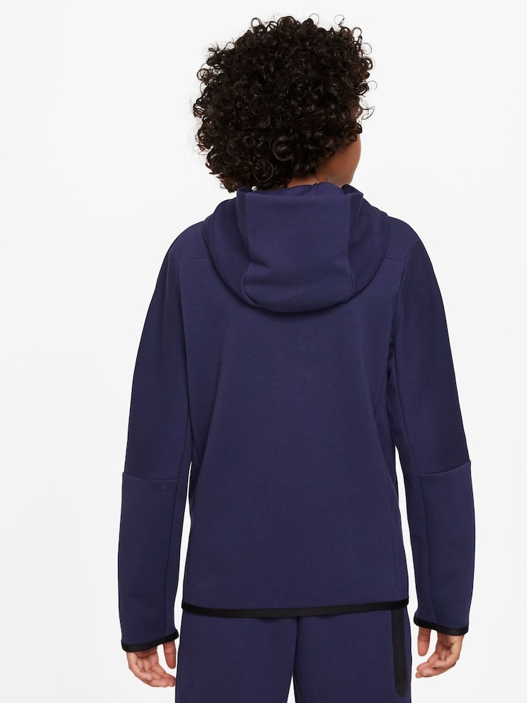 Nike Navy England Tech Zip Through Hoodies - Image 2 of 3