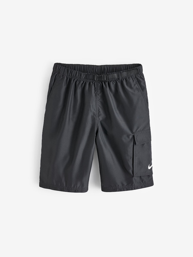 Nike Black Cargo Pocket Swim Shorts - Image 1 of 6