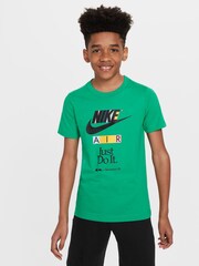 Nike Green Stacked Logo 100% Cotton T-Shirt - Image 1 of 5