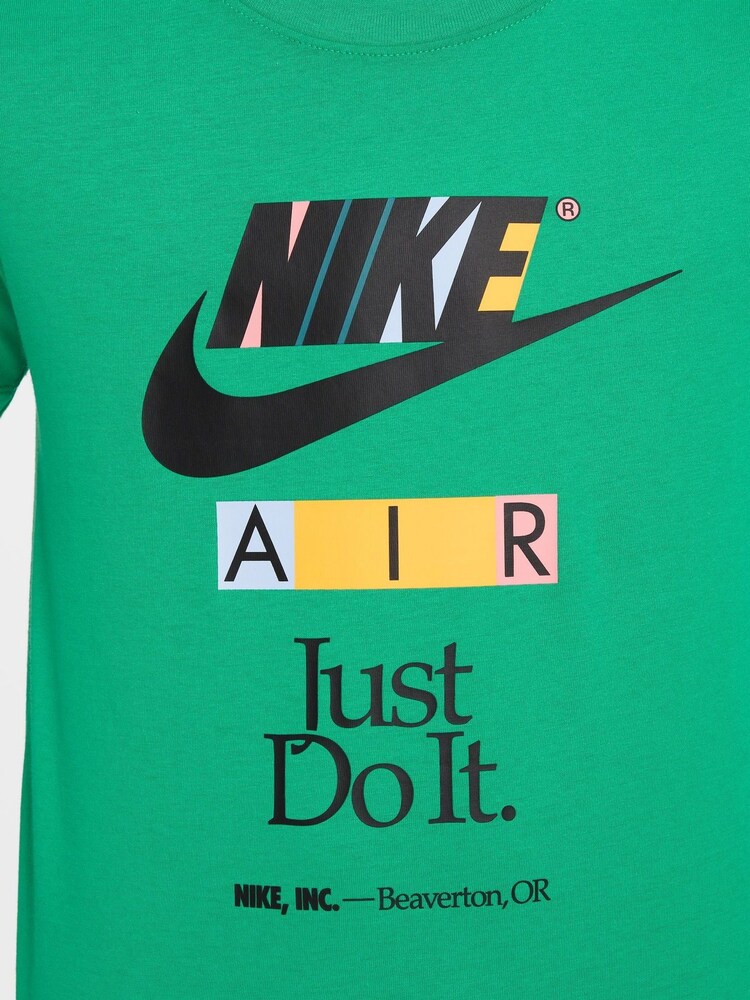 Nike Green Stacked Logo 100% Cotton T-Shirt - Image 5 of 5