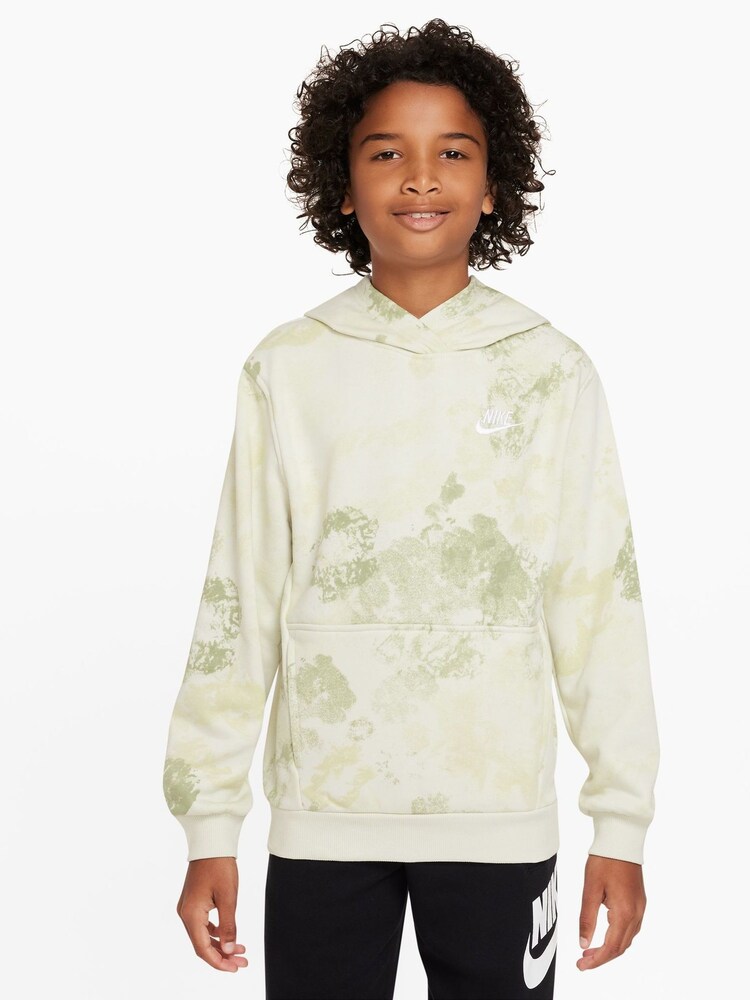 Nike Green Tie Dye Club Fleece Overhead Hoodie - Image 9 of 9