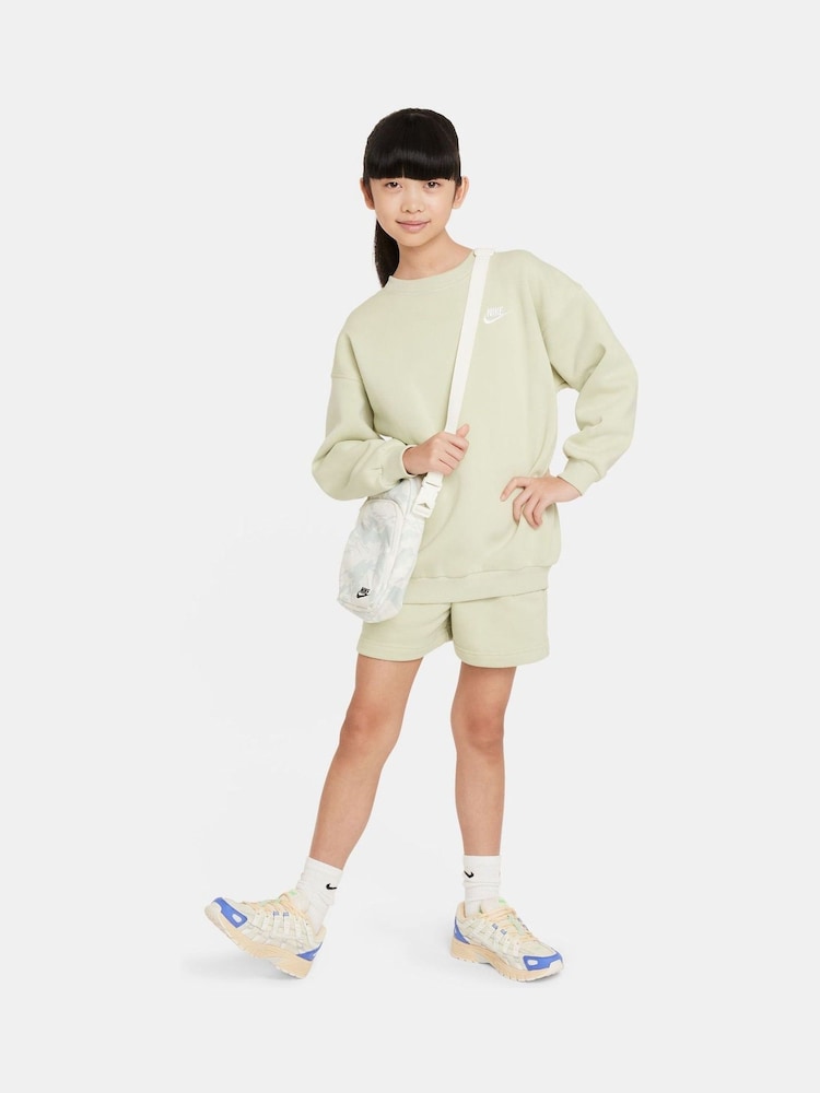 Оливково-зеленые - Флисовый свитшот свободного кроя Nike Club - Image 1 of 5