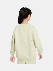 Оливково-зеленые - Флисовый свитшот свободного кроя Nike Club - Image 4 of 5