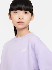 Nike Lilac Purple Oversized Club Fleece Sweatshirt - Image 4 of 4