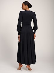 Jolie Moi Black Long Sleeve Soft Jersey Maxi Dress - Image 4 of 6