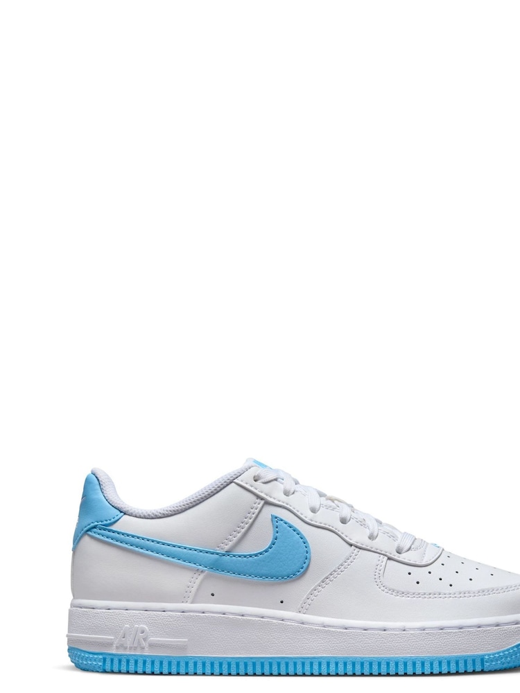 Белый/цвет морской волны - Кроссовки Nike Air Force 1 (для подростков) - Изображение 1 из 9