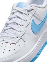 Белый/цвет морской волны - Кроссовки Nike Air Force 1 (для подростков) - Изображение 6 из 9