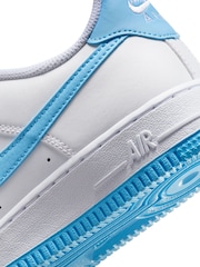 Белый/цвет морской волны - Кроссовки Nike Air Force 1 (для подростков) - Изображение 9 из 9