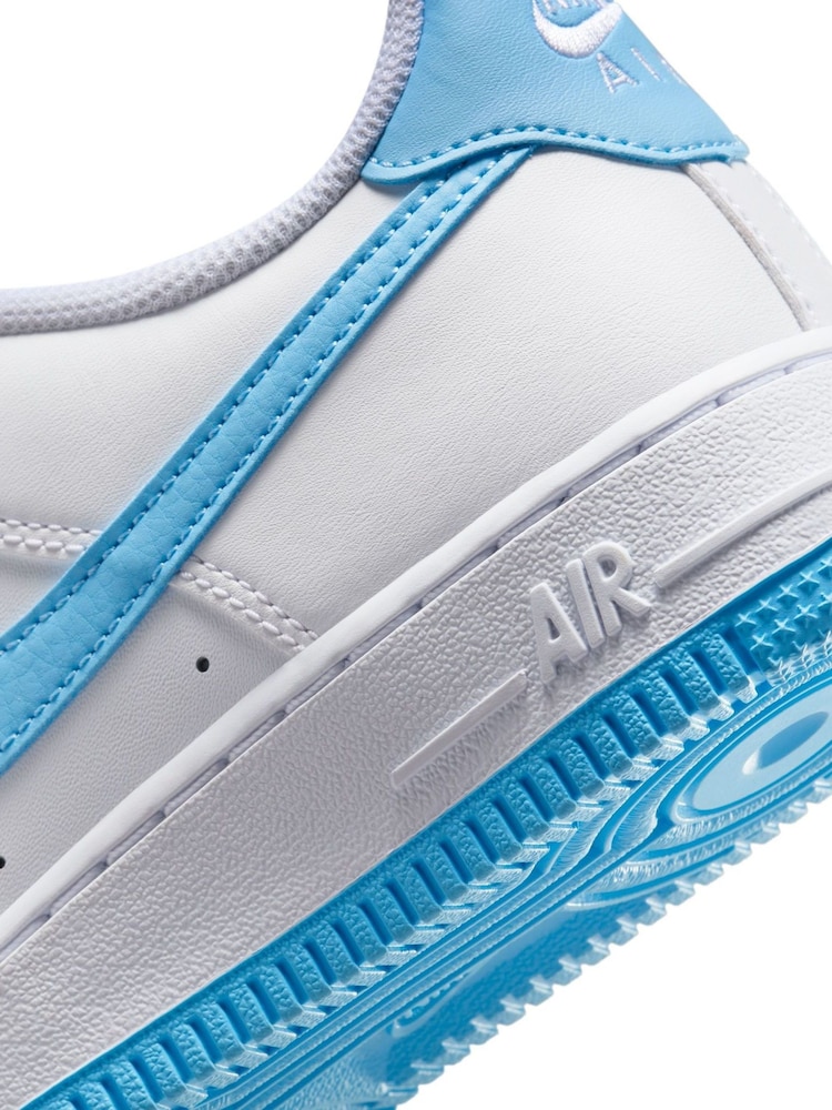 Белый/цвет морской волны - Кроссовки Nike Air Force 1 (для подростков) - Изображение 9 из 9