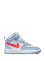 Nike Light Blue Air Force 1 Mid Easy On Trainers - Image 1 of 11