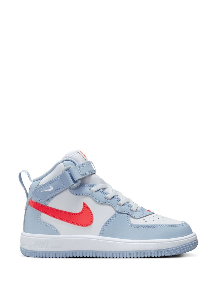 Nike Light Blue Air Force 1 Mid Easy On Trainers - Image 1 of 11