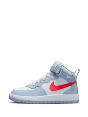 Nike Light Blue Air Force 1 Mid Easy On Trainers - Image 2 of 11