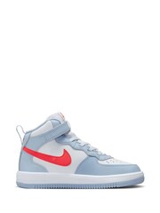 Nike Light Blue Air Force 1 Mid Easy On Trainers - Image 3 of 11
