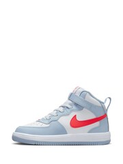 Nike Light Blue Air Force 1 Mid Easy On Trainers - Image 4 of 11