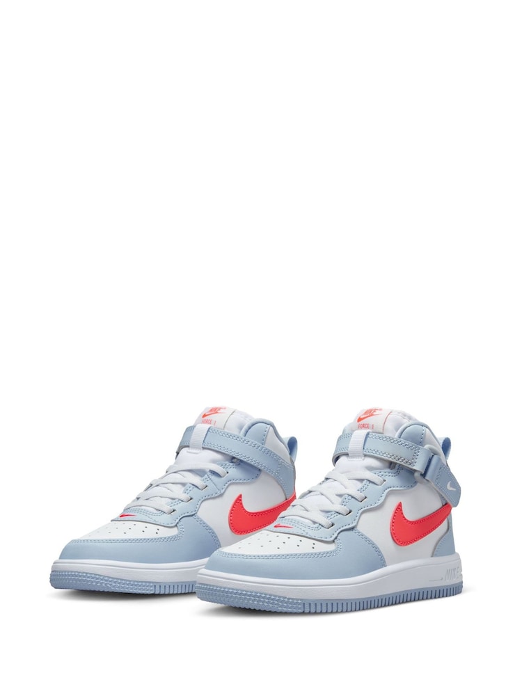 Nike Light Blue Air Force 1 Mid Easy On Trainers - Image 5 of 11