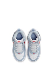 Nike Light Blue Air Force 1 Mid Easy On Trainers - Image 7 of 11