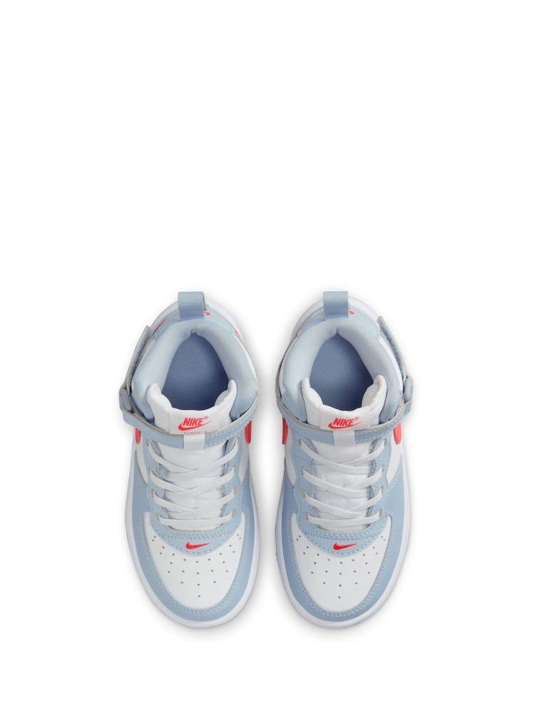 Nike Light Blue Air Force 1 Mid Easy On Trainers - Image 7 of 11