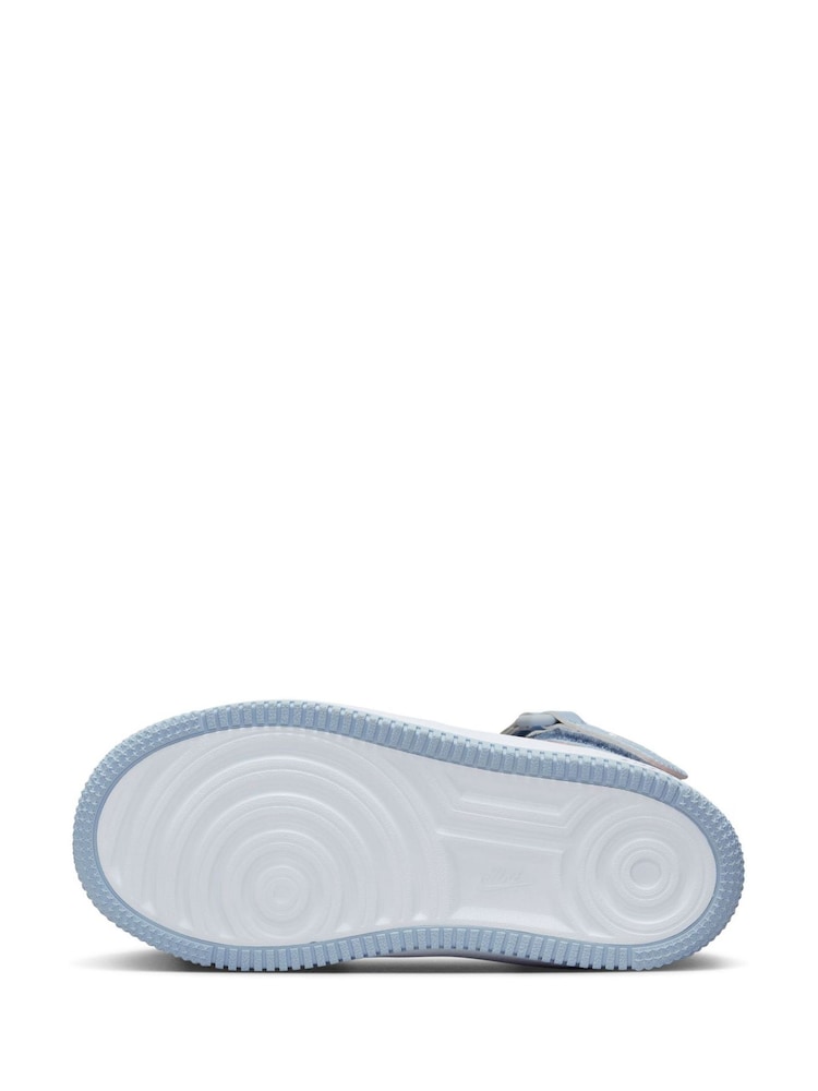 Nike Light Blue Air Force 1 Mid Easy On Trainers - Image 9 of 11