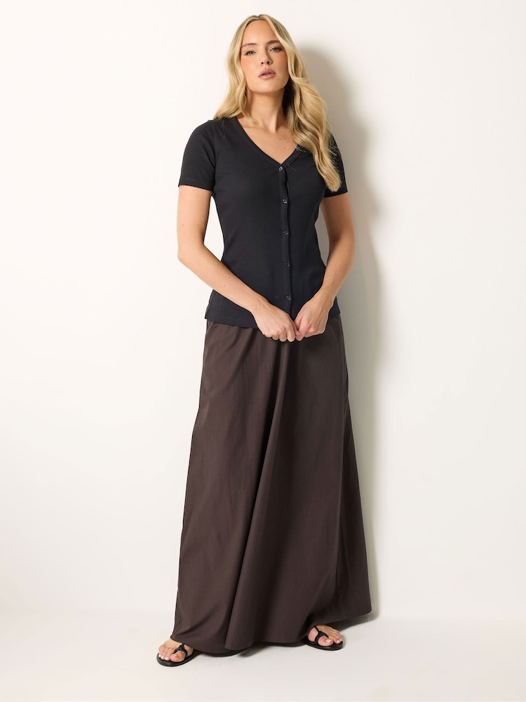 Long Tall Sally Black Button Through T-Shirt - Image 2 of 5 Long Tall Sally Black Button Through T-Shirt - Image 2 of 5