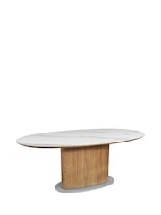 Bentley Designs White Marble Effect Marlow 6 Seater Table - Image 1 of 3