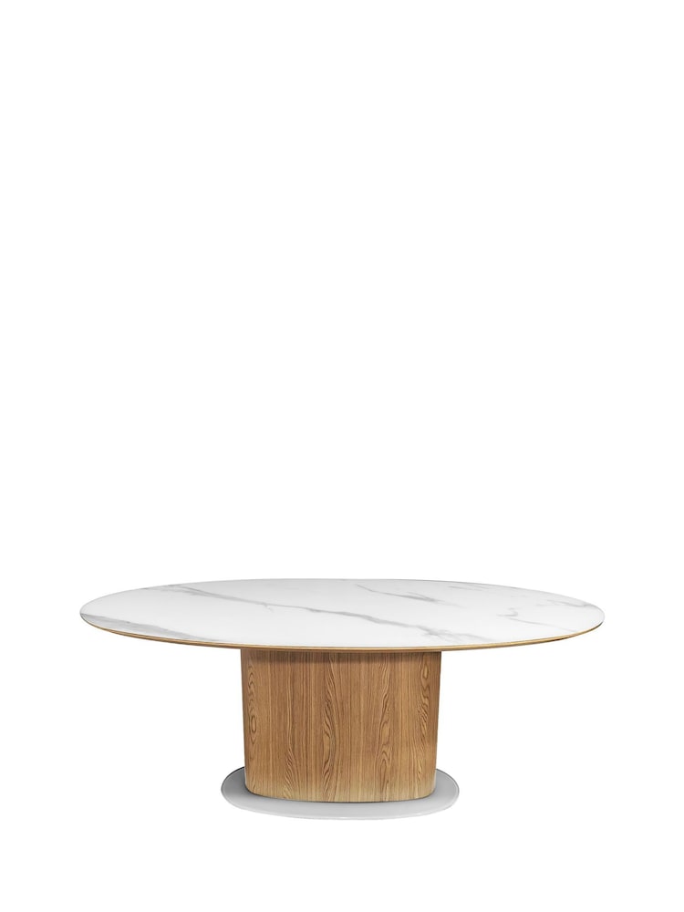 Bentley Designs White Marble Effect Marlow 6 Seater Table - Image 2 of 3