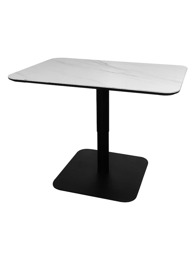 Bentley Designs Matt White Jenson Stone Gaslift Table - Image 1 of 5 Bentley Designs Matt White Jenson Stone Gaslift Table - Image 1 of 5
