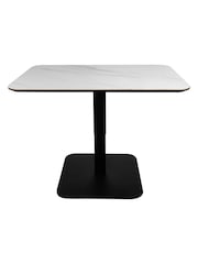 Bentley Designs Matt White Jenson Stone Gaslift Table - Image 2 of 5