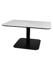 Bentley Designs Matt White Jenson Stone Gaslift Table - Image 3 of 5