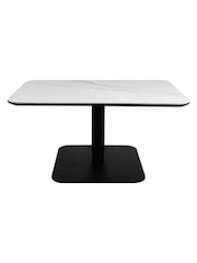 Bentley Designs Matt White Jenson Stone Gaslift Table - Image 4 of 5