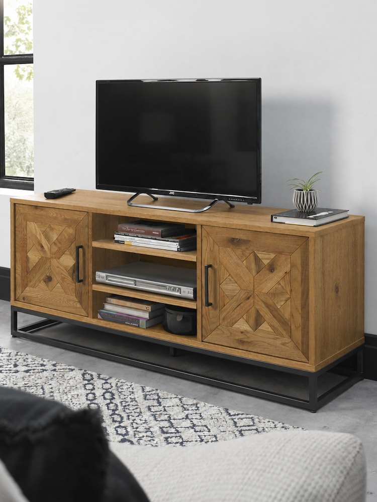 Bentley Designs Rustic Oak Indus Media Unit - Image 1 of 4 Bentley Designs Rustic Oak Indus Media Unit - Image 1 of 4