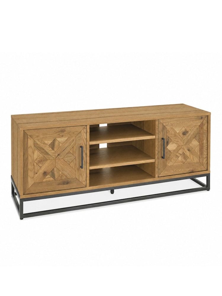 Bentley Designs Rustic Oak Indus Media Unit - Image 2 of 4 Bentley Designs Rustic Oak Indus Media Unit - Image 2 of 4