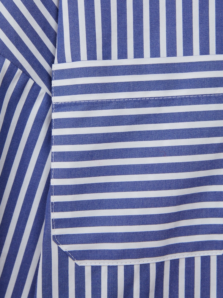 Reiss Blue Danica Teen Striped Cotton Shirt - Image 7 of 7