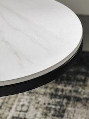 Bentley Designs Matt White Mateo Stone Nest Table - Image 4 of 4